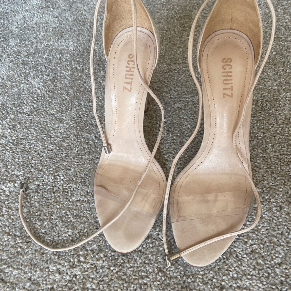 SCHUTZ Beige Strappy Heels